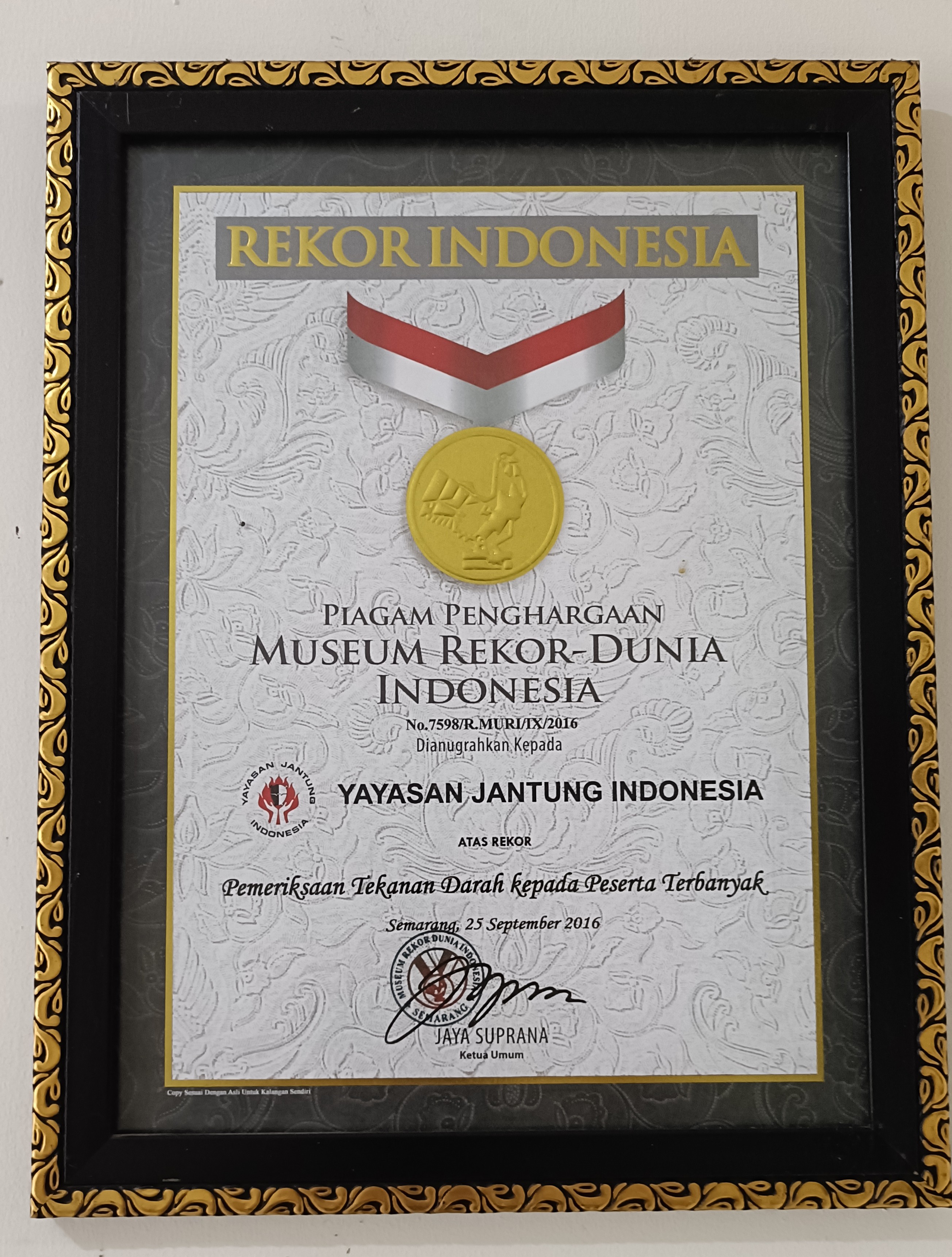 Penghargaan Yayasan Jantung Indonesia